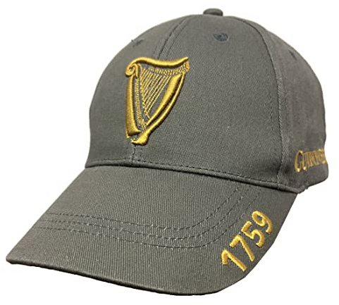 Guinness Baseballkappe Harfenstickerei in Anthrazit