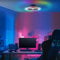 Lightbox LED Deckenlampe mit leisem Ventilator & RGB-Frame Light | Ø 47 | schwarze Deckenleuchte | Gaming Lampe dimmbar | per Fernbedienung | 40 W | 2700-6500 K | 5000 lm | aus Kunststoff/Metall