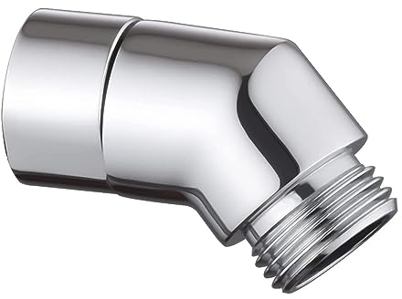 AUTUUCKEE 45 Degree Connector Handheld Shower Head Adapter Angle Piece Hoses for Hand Shower Movable Shower Arm Connection(Silver 4.45x3.3cm)