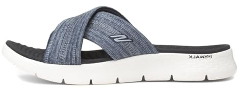 Skechers Femme O-t-g Womens Sandales Go Walk Flex impressionnées, Tissu Bleu Marine, 40 EU