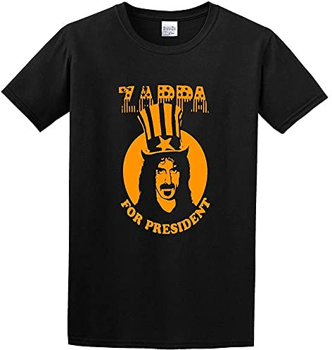 Stellen Zappa for President ? Men's T-Shirt Unisex Black Cotton Print Tee Shirts M