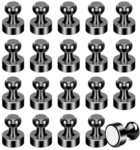 TAKUZA Magnete Stark 20 Stück, Neodym Magnete Extra Stark, Neodym Magnet 12 x 16 mm, Magnete für Magnettafel, Starke Magnete, Kegelmagnete, für Magnettafel, Kühlschrank und Pinnwand, Schwarz