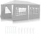 Ikodm 3x6 Pavillon étanche à l'eau Tente de réception Stable Bâche PE de Haute qualité Tente de fête résistante aux UV Tente de Jardin 100g/m² Tente à bière avec 6 éléments latéraux Blanc