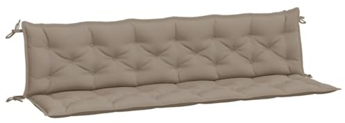 vidaXL Cuscini Panca da Giardino 2pz Tortora 200x50x7cm Tessuto Oxford