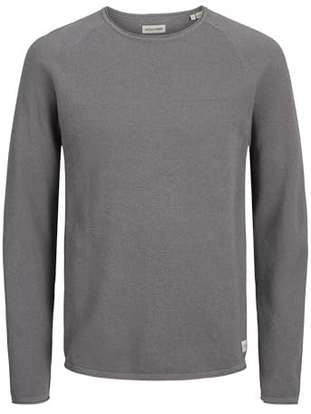 JACK & JONES JJEHILL Knit Crew Neck Noos, Maglione, Uomo, Castlerock/Dettagli: Twist, S