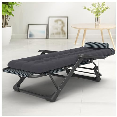 JKJZSALJ Sillón Acolchado para Exteriores, Tumbona Plegable para Piscina Y Playa, Sillas Plegables Reclinables para Patio con Cojín Extraíble para Interiores Y Exteriores, Soporta hasta 330 Libras
