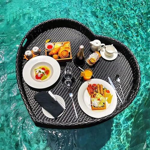 Tavolo galleggiante per piscina, portabevande galleggiante sulla superficie dell'acqua, vassoio multifunzionale per la colazione sull'acqua, piatto di frutta per divertimento all'aperto (dimensioni: