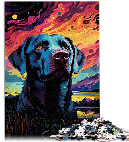 1000-teiliges Puzzle für Erwachsene, farbenfroher Labrador, für Erwachsene und Kinder ab 12 Jahren, Holzpuzzle, Familienspiele, Größe: 50 x 75 cm