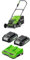 Bundle of Greenworks G24X2LM36 Kabelloser Akku Rasenmäher für Flächen bis zu 420 m², 36 cm Schnittbr + Greenworks 24V Akkus & Doppellader Akku Ladegerät -GSK24B2X