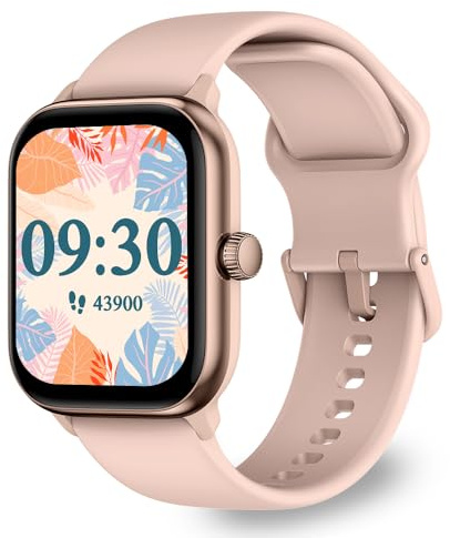 OCTANDRA Pulse 2 VeryFit Smart Watches für Herren und Damen, 1,85 Zoll AMOLED Alexa Integriert Bluetooth-Anrufe IP68 Fitness Tracker Uhr, Körperenergie/Herzfrequenz/SpO2/Stress/Schritt/Schlafmonitor