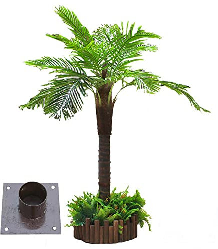 LULUMAIC Faux Palmier pour Jardin, Palmiers artificiels pour l'extérieur, Palmier Tropical Artificiel avec Tronc Debout, décoration de Palmier 2 m