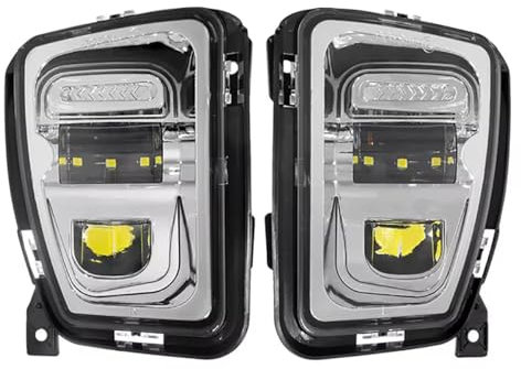 Silber,LED Nebelscheinwerfer Fit Für Dodge Ram 1500 2013-2018 Front Stoßstange DRL Fahren Nebelleuchten