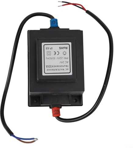 Gettimore Transformador LED de 24 V CA/CA, fuente de alimentación IP67, impermeable, iluminación exterior, salida de 15-80 W (50 W)