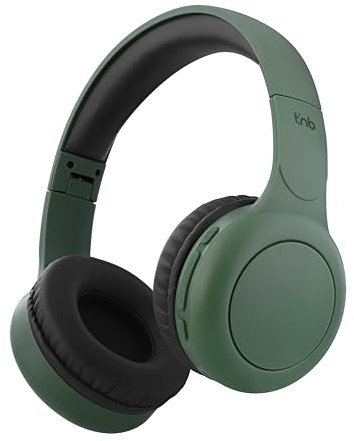 T'nB - Cuffie On-Ear Bluetooth Senza Fili, Confortevole On-ear, Cuscinetti in Schiuma, Microfono Incorporato, Archetto Regolabile, Durata della Batteria di 24 Ore, Leggero e Pieghevole - Verde