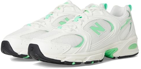 New Balance 530 Unisex-Adult Sneaker, White/Lime Leaf, 7.5 UK