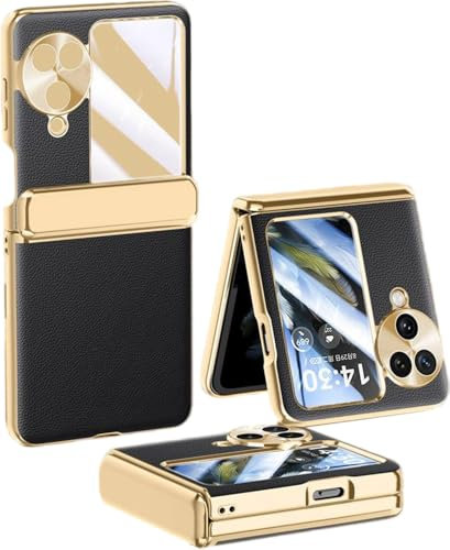 TECSHINE Ledertasche für Oppo Find N3 Flip. Tragbare Bruchsichere Telefon Fall für Find N3 Flip Hülle/Handyhülle/Handy Case/Tacshe