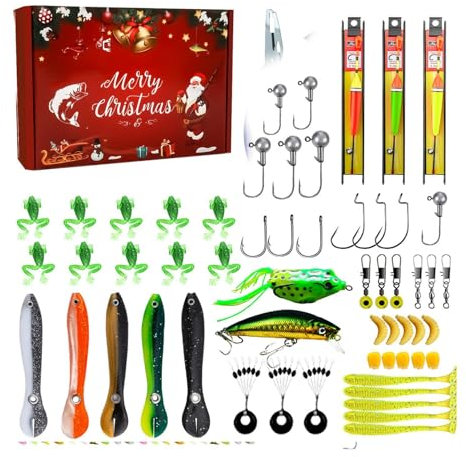 Angel-Adventskalender 2024 – Adventskalender, Angelköder 2024, Angelköder-Set 24 Tage | Countdown-Kalender, Countdown-Kalender