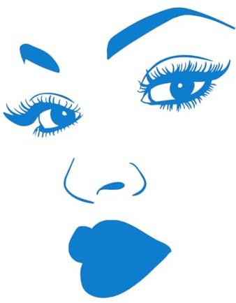 Wandaufkleber „Afrikanische Frau“, Make-up, Mädchen, Gesicht, Wimpern, Lippen, Aufkleber, Wohnzimmer, Schlafzimmer, Dekoration, DIY, Vinyl-Aufkleber, Kunstposter, klein – 30 x 38 cm