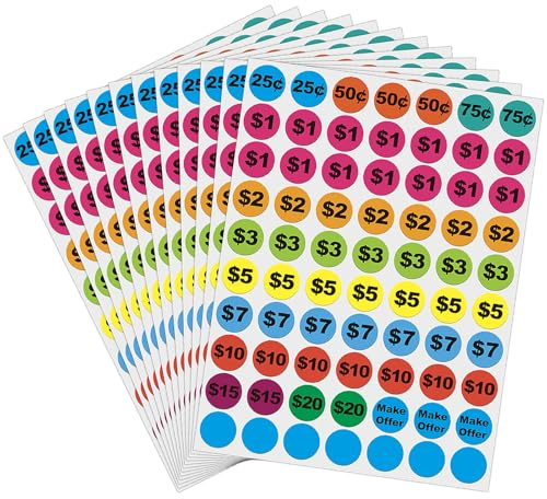 Removable Garage Sale Stickers, Yard Sale Price Stickers, 3/4 Price Labels