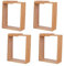 4Pcs Cereal Containers Storage, 9x7x3 Inch Bamboo Wood Rice Dispenser with Removable Lids, Clear Kicthen Storage Can for Snack, Rice, Flour, Pasta