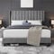 Yaheetech Polsterbett 160 x 200 cm Bettrahmen Stabiles Doppelbett Familienbett Gepolstertes Bettgestell Bett mit Stauraum für Schlafzimmer Gästezimmer, Hellgrau