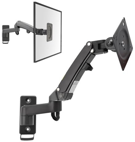 Oreilet Upgraded Monitor Wall Mount for 17-35 Inch 26.4lbs Flat Curved Computer Screen, Premium Heavy Duty Ultrawide Single Monitor Arm, Adjustable VESA Bracket 75x75/100 X 100 Mm