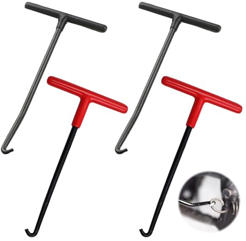 Auspuff Federhaken, 4 Stück Bremse Federhaken Werkzeug, Metall T Griff | Federzug Haken, T Haken Federzieher für Roller Fahrrad Moped