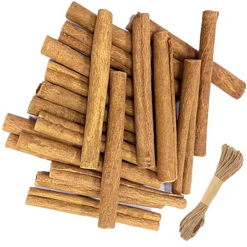 Plusupon 20 Pcs Cinnamon Sticks for Crafts, 10cm Cinnamon Sticks for Wreaths Supplies, Christmas Crafts Dried Cinn amon Stick for Christmas Tree Decoration