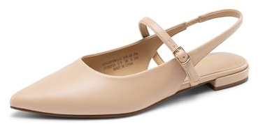DREAM PAIRS Women's Low Heel Dress Ballet Flats | Chic Slingbacks, Flat Heel Design, Pointed toe, Stylish look, Non-slip sole, Comfortable Feel