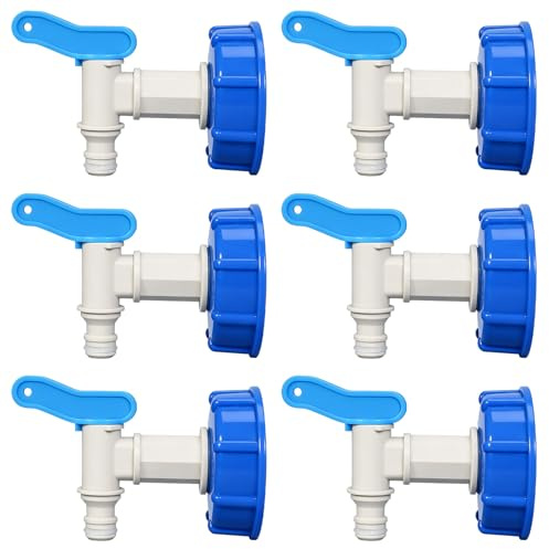 Lot De 6 Robinet Doseur, Robinet D'Écoulement Avec Filetage, Robinet De Vidange Bidon Pour Bidon De 15 À 60 Litres, Étanche Robinet Verseur Pour Essence Camping Jardin Eau Chaude Cuisine Eau