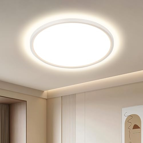 OTREN Deckenlampe LED Deckenleuchte Ø30cm 24W, 4000K Neutralweiß | IP44 Wasserfest Runde Deckenlampe für Schlafzimmer,Küche, Badezimmer, Wohnzimmer und Flur