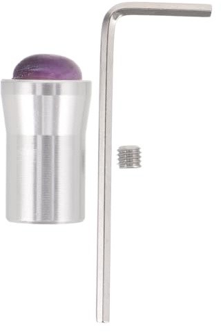 JOYOFREELY 12mm Amethyst Crystal Feet for Tuning Fork Accessory with Aluminum Alloy Base, Integrating Crystal Energy, for Meditation and Yoga Wellness Scenarios