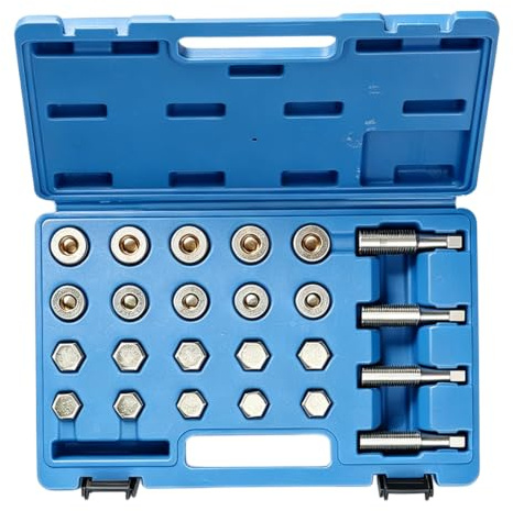 Ölablassschraube Reparatur Gewindereparatur Helicoil Set, 64tlg Reparaturset M13x1,5, M15x1,5, M17x1,5, M20x1,5 Gewindereparatursatz Ölwanne Gewinde & Gewindebohrer Ölblassschraube Reparatursatz