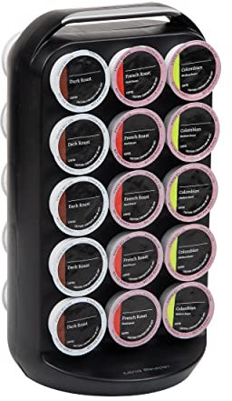 Mind Reader Rangement pour dosettes de café à portion unique, capacité de 30 capsules, organiseur de comptoir, 17 x 16 x 31 cm (L x l x H), noir