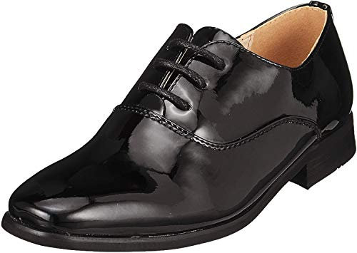 Goor Boys Patent Oxford Tie Dress Shoes - Black Patent, 9 UK Junior