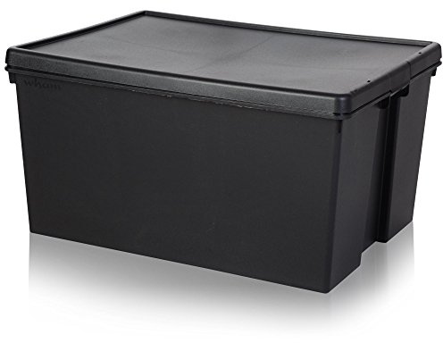 Wham Storage Pack of 2-150 Litre Wham Bam Heavy Duty Recycled Box with Lid Black