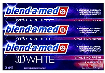 3x Blend-a-med 3D White Vitalizing Fresh 75ml, 3in1, Zahnschmelz schonend