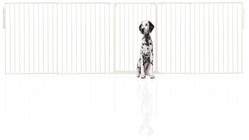 Bettacare Premium Extra Tall Multi Panel Flexible Dog Barrier, up to 344cm Wide, White, 105cm Tall, Dog Barrier for Pets Dogs and Puppy, Puppy Barrier suitable for Indoor and Outdoor use