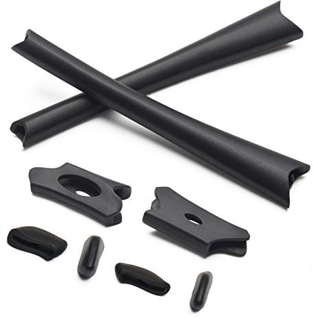 PapaViva Replacement Rubber Kits Nose Pads Pieces & Earsocks for Oakley Flak Jacket OO9008/Flak Jacket XLJ OO9009 Sunglasses - Black