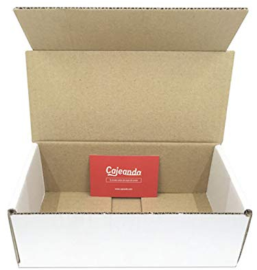 Cajeando | Lot de 50 boîtes en carton automatiques | Dimensions 21 x 10 x 7 cm | Canal simple et blanc | Pour expéditions et déménagements | Fabriqué en Espagne