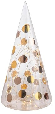 LIVING Glastanne Punkte bicol- or groß LED dia:11,5cm H:25cm