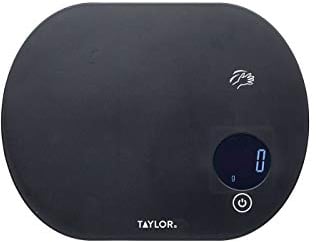 Taylor Pro Digital Kitchen Food Scales with Touchless Tare Function, Compact Professional Standard with Precision Accuracy, Black, Large Capacity Up To 5.5 kg