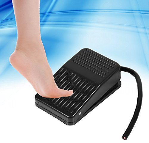 Interruttore a Pedale Alimentazione elettrica Interruttore a Pedale in plastica Controllo Acceso/spento Colore Nero + Cavo 10cm 220V/380V