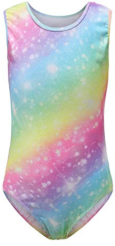 Sinoem Gymnastikanzug Kinder Mädchen Langarm/Ärmellos Turnanzug Ballettröckchen Kleid Trikotanzug Tanz Kleid Gymnastik Training Dancewear Gymnastikbody Blau/Lila/Rosa