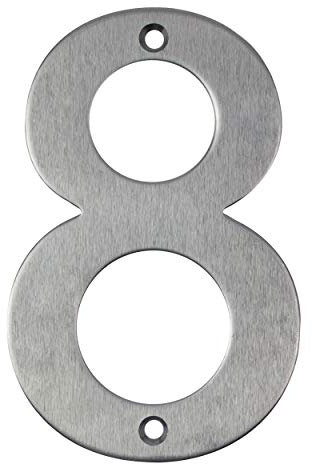 Numero civico in acciaio inox per avvitare, altezza 10 cm, numero civico design (8)