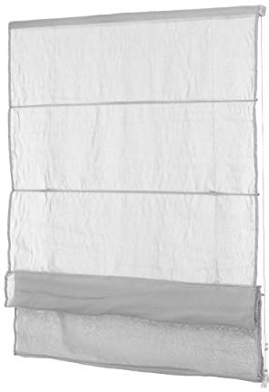 Ventanara® Fenster Raffrollo tageslicht Raffgardine Faltvorhang Montage ohne Bohren inklusive Klemmträger (50 x 130 cm, grau Blickdicht)