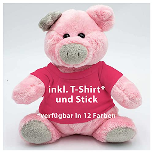 Kuscheltier Schwein Trine - 20cm - inklusive-T-Shirt und kostenloser Personalisierung (Stick oder Druck)