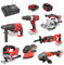 Pack complet Bricolage Easy Full : Perceuse/Perfo/Meuleuse/Scie sauteuse/circulaire/sabre/ponceuse/batteries 4Ah/2Ah