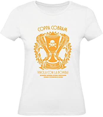 T-Shirt Donna Cotone Basic Super vestibilità Top qualità - Coppa Cobram Modello 2 - Divertente Humor Made in Italy (Nero, M)