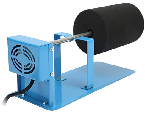 Aluminum Alloy Cup Turning Machine, 27.5 x 12 x 12cm, with Sponge and Rotating Rod, Blue, for DIY Craft Cup Making